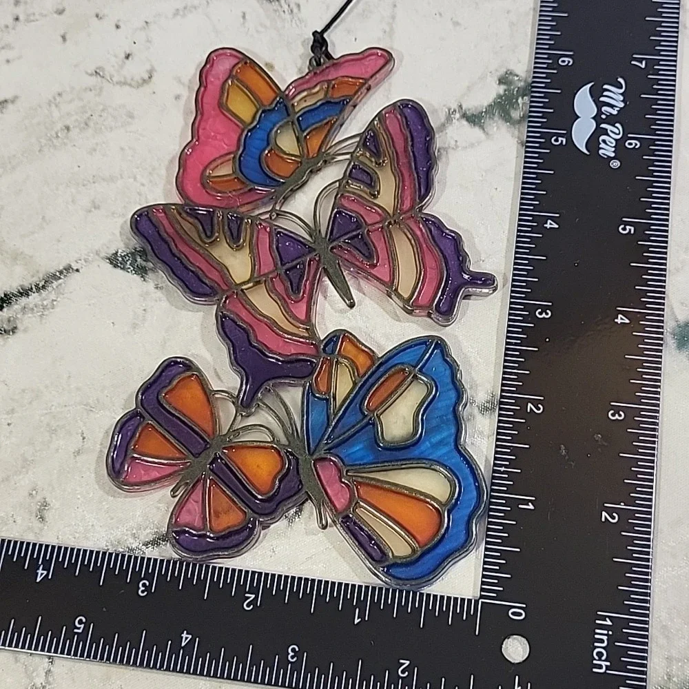 Vintage 70s Butterfly Window Hanger Suncatcher Plastic‎ Hippie Fairycore Decor